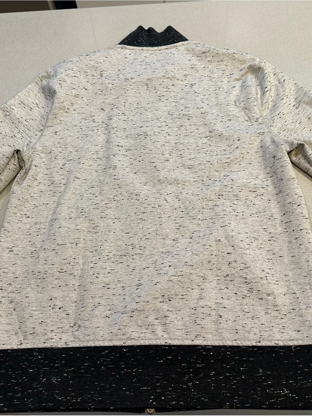 Banana Republic Light Gray Bomber Jacket with Black Trim